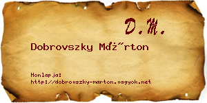 Dobrovszky Márton névjegykártya