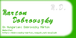 marton dobrovszky business card