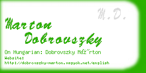 marton dobrovszky business card